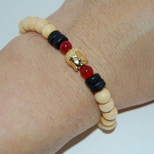 Buddha Bracelet,Wood Bracelet,Elastic Stretch Bracelet